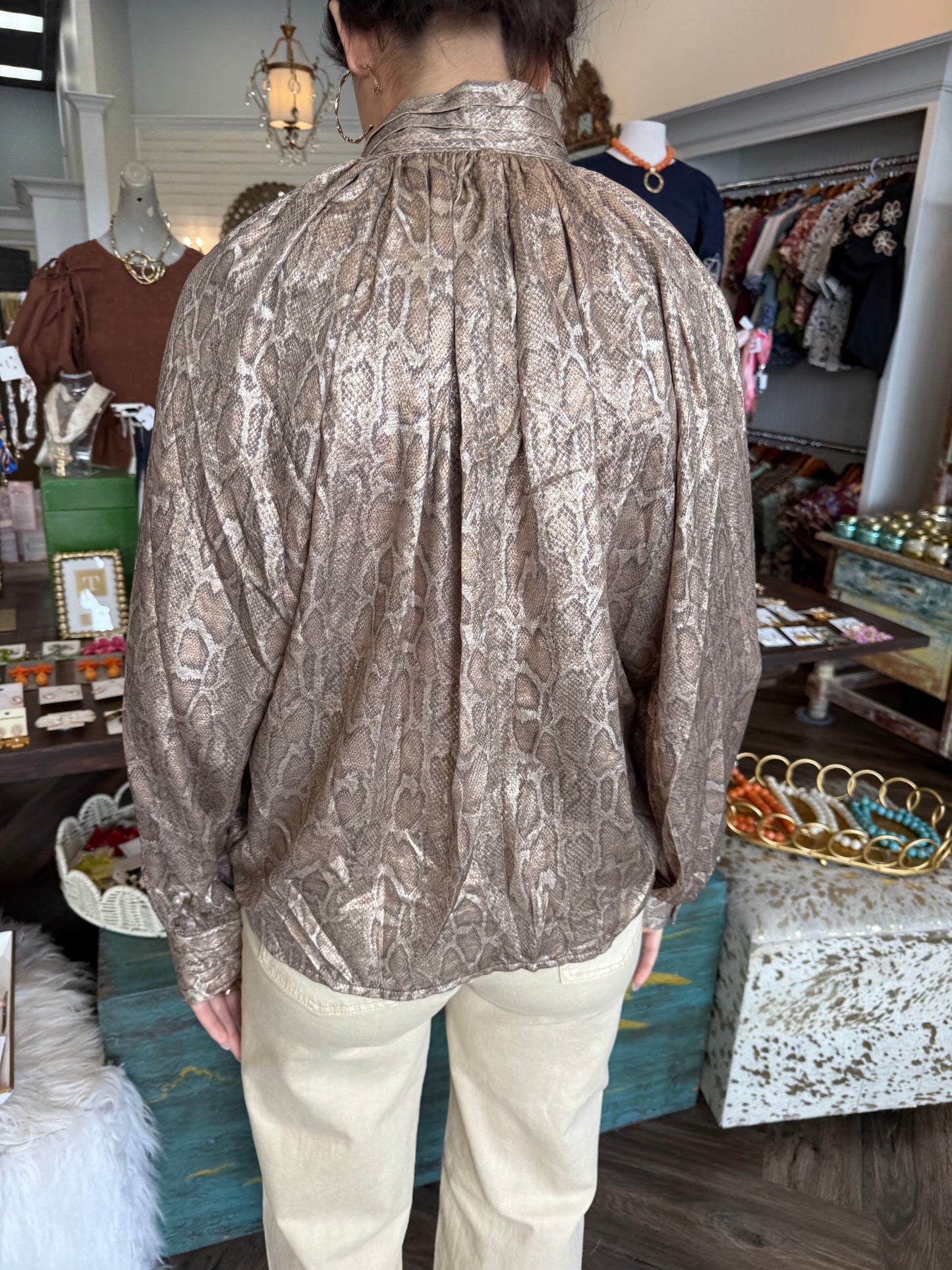 Snakeskin Patterned Top