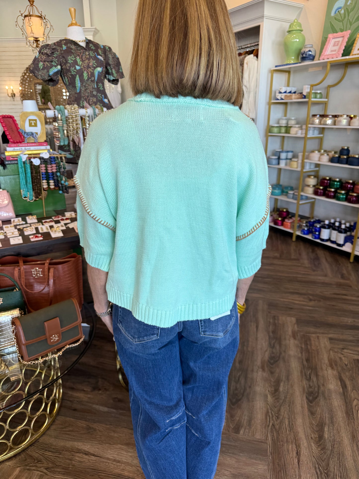Stitch Sweater: Mint