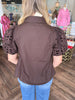 Beautiful Embroidered Blouse: Brown