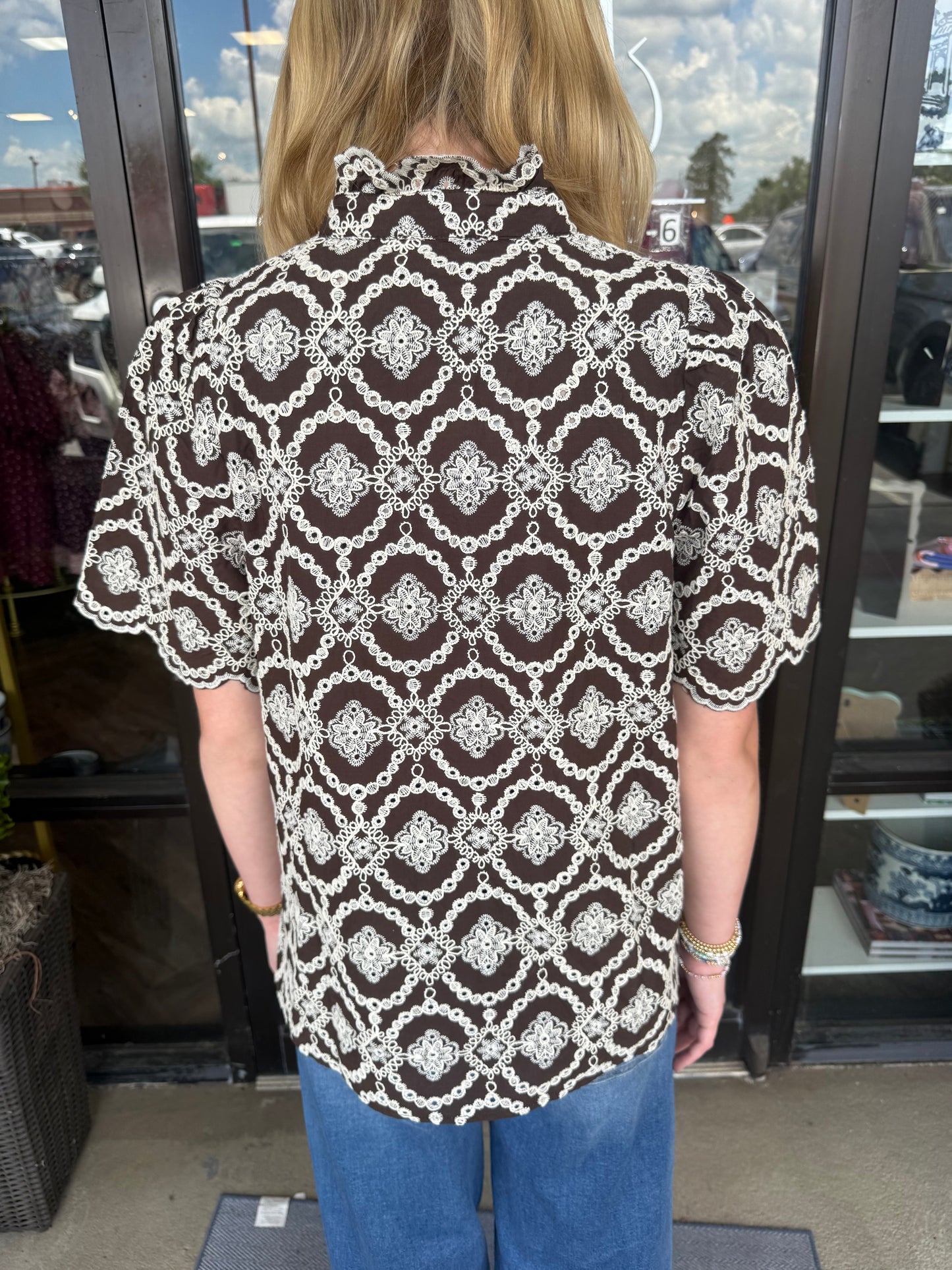 Stiched and Styled Top: Brown
