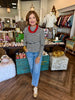 Stitch Ribbed Striped Top