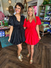 Bubble Triple Bow Dress: Black