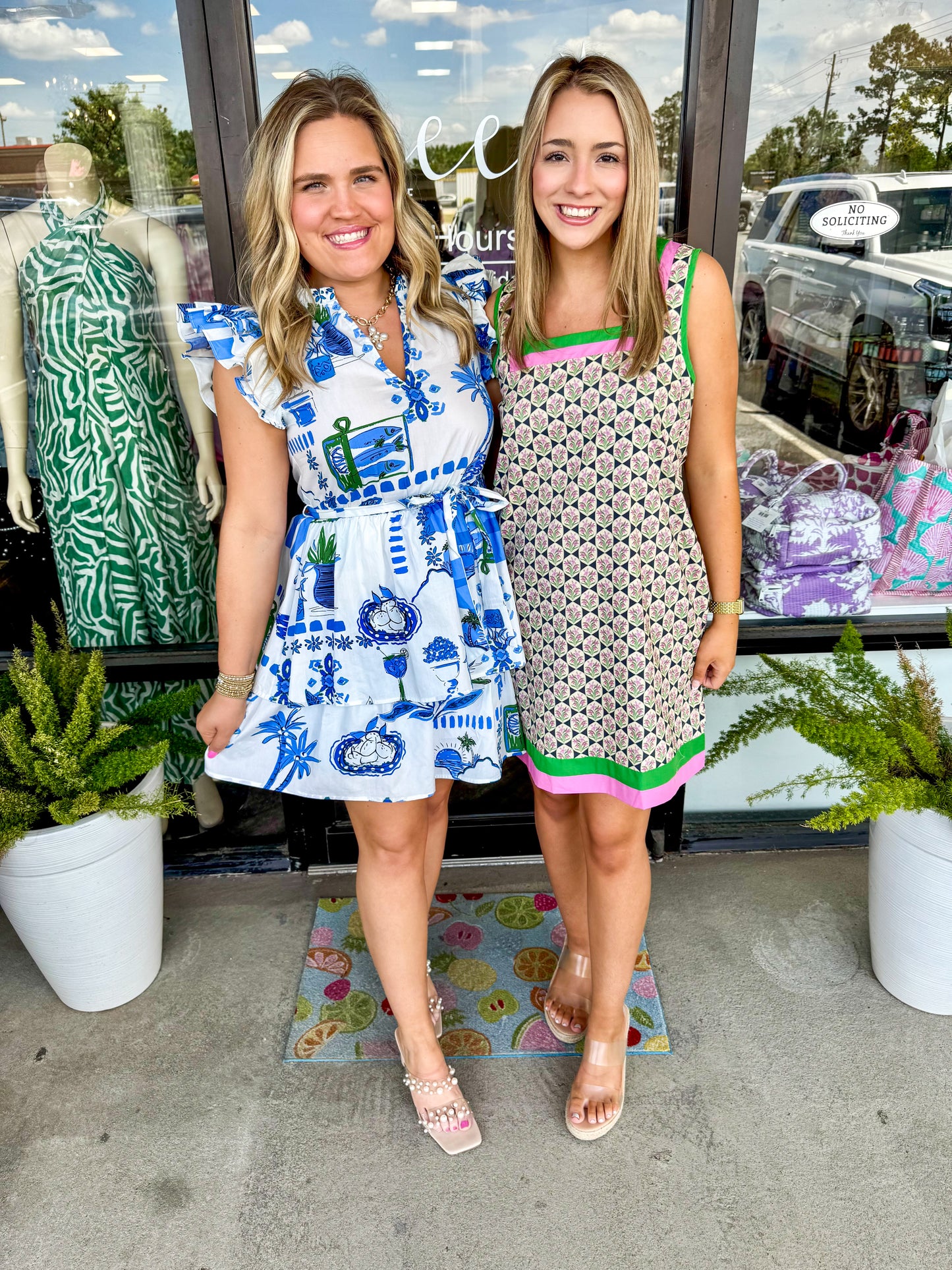 Navy Garden Trim Dress