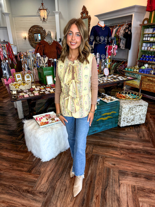 Vine Quilted Vest: Butter