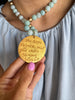 Blue African Glass Hidden Necklace: Kait Cross