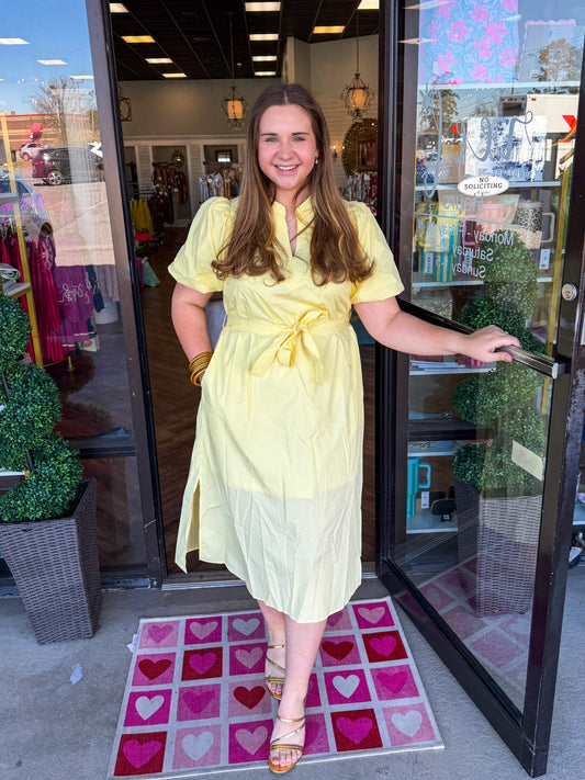 Belted Midi Dress: Butter