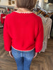 Red Stitch Cardigan Sweater