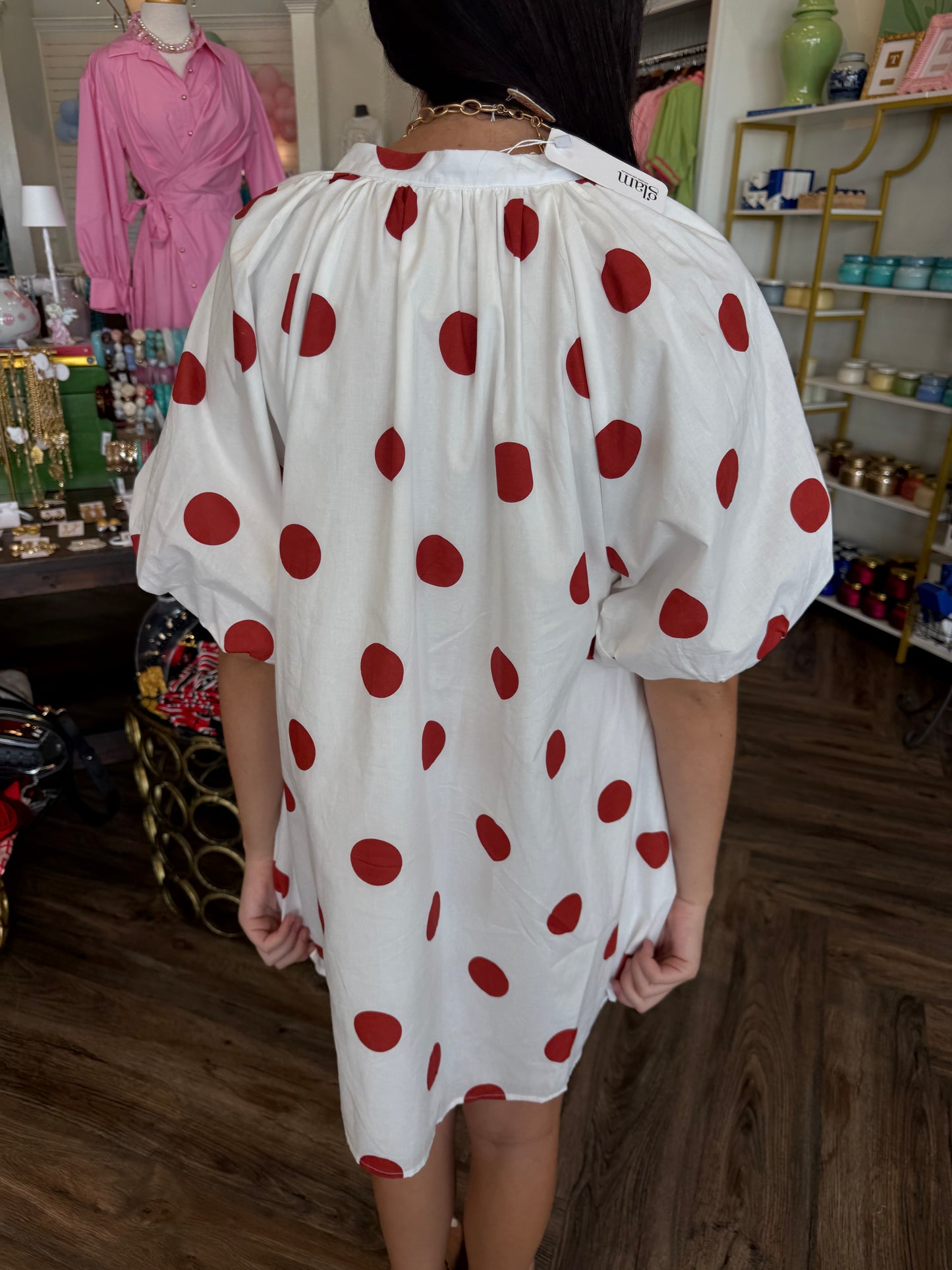 Red and White Polka Dot Mini