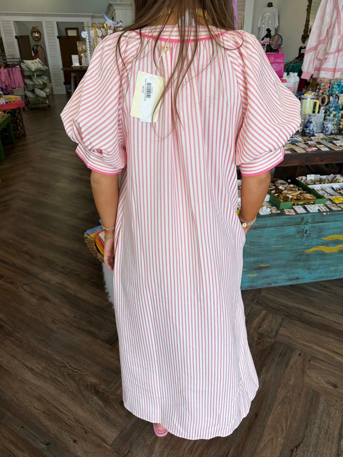 Bouquet Patch Dress: Pink