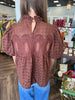 Classy Brown Eyelet Top