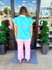 Front Porch Florals Top: Aqua
