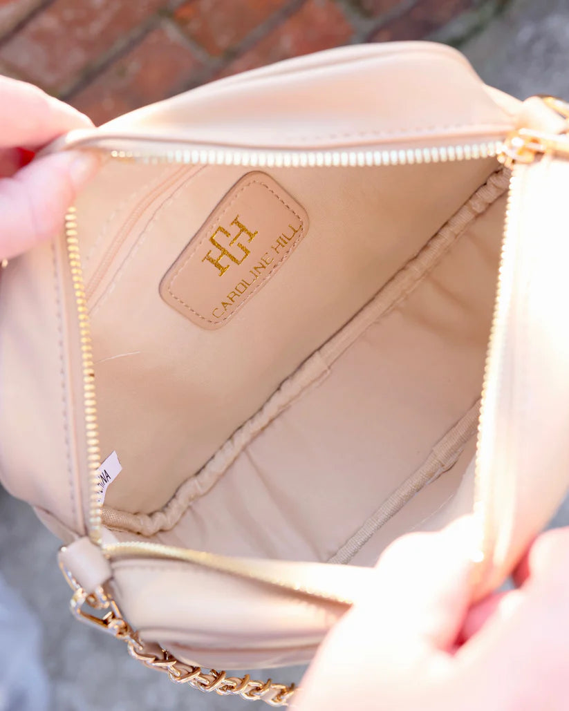 Caroline Hill Fiona Crossbody: Tan Quilted