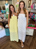 Savannah Strapless Eyelet Maxi Dress: Lemon