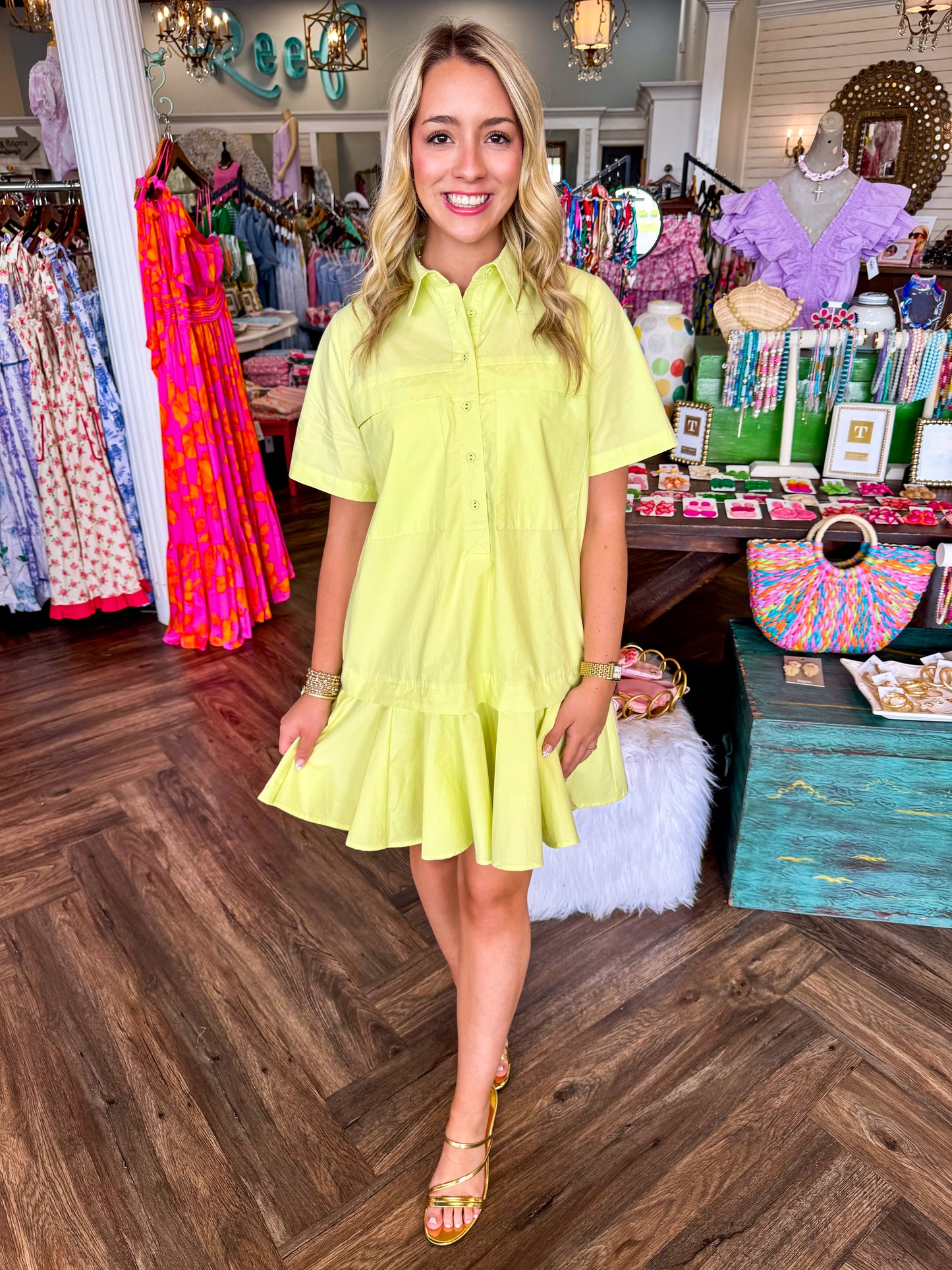 Collar Lime Dress