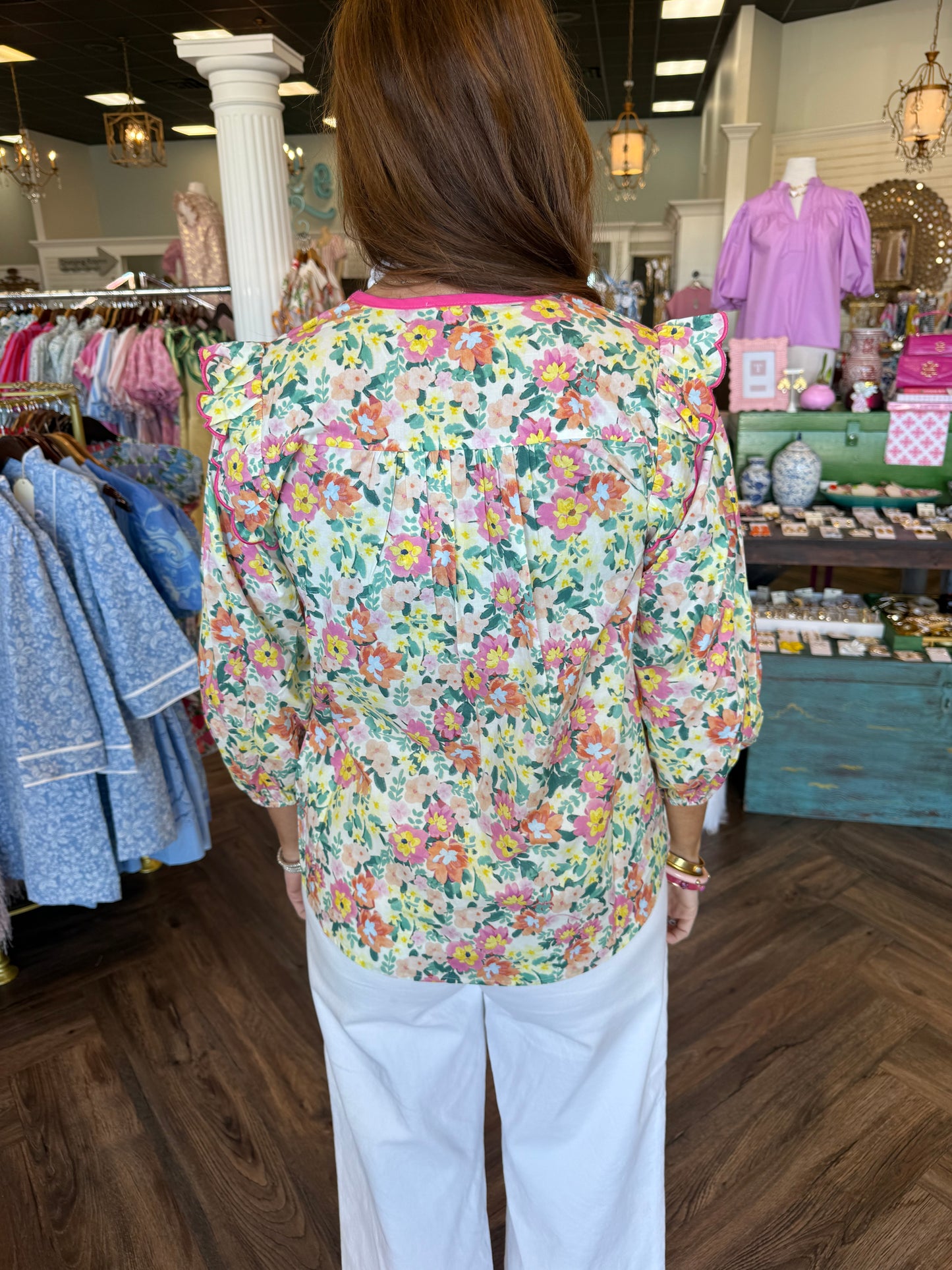 Bow Camellia Top: Pink