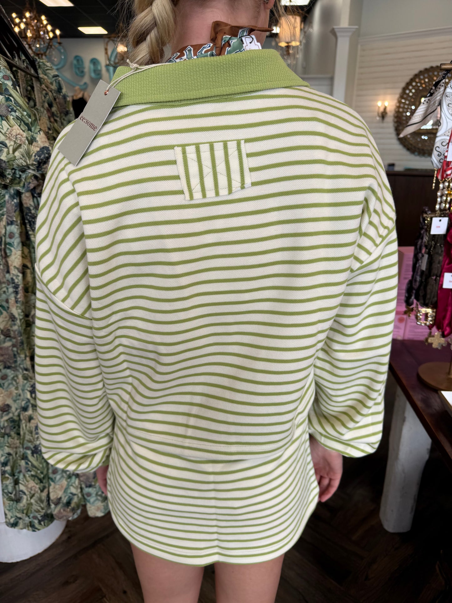 Avocado Striped Skort Set