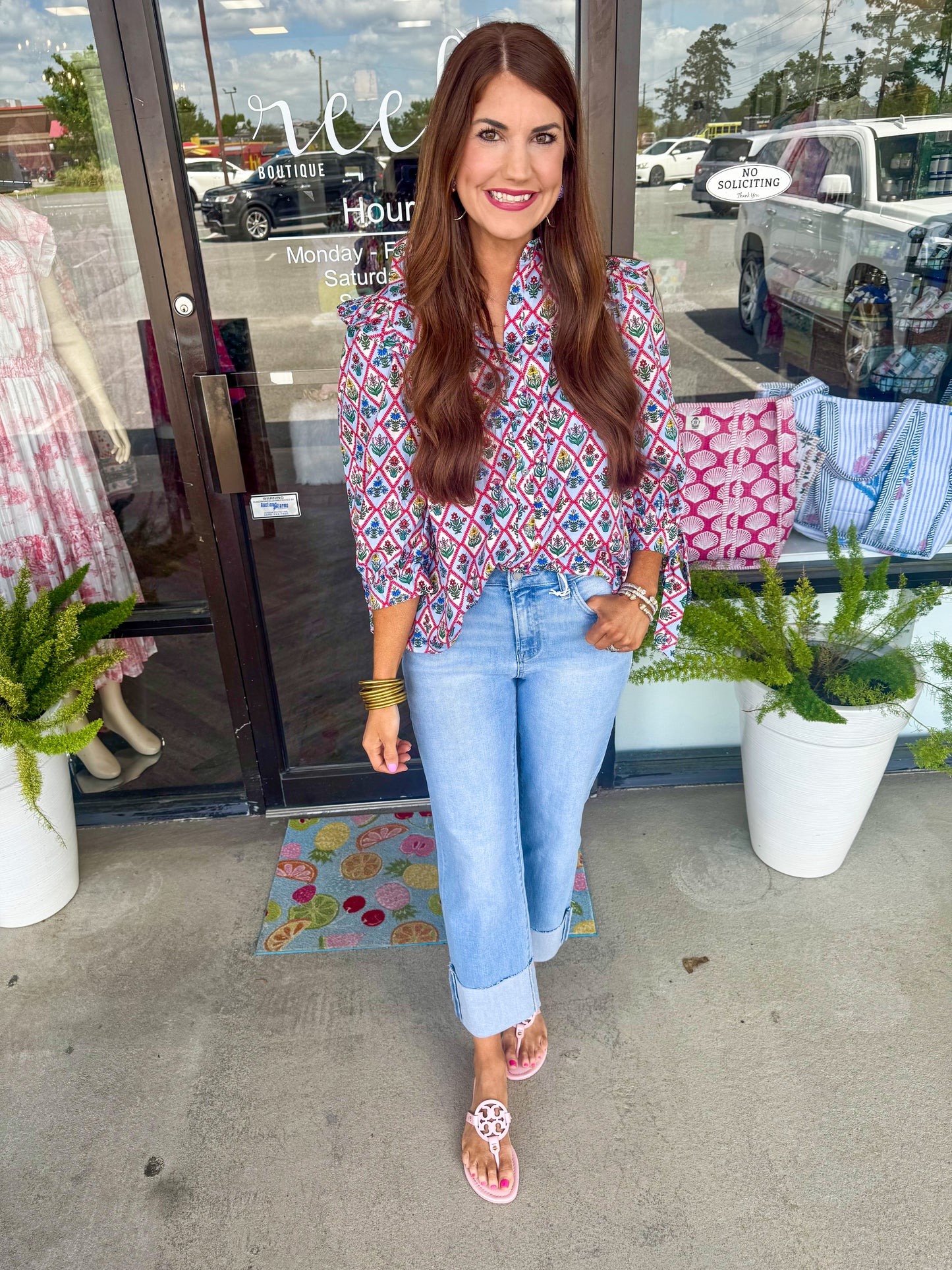 Beverly Iris Patch Top
