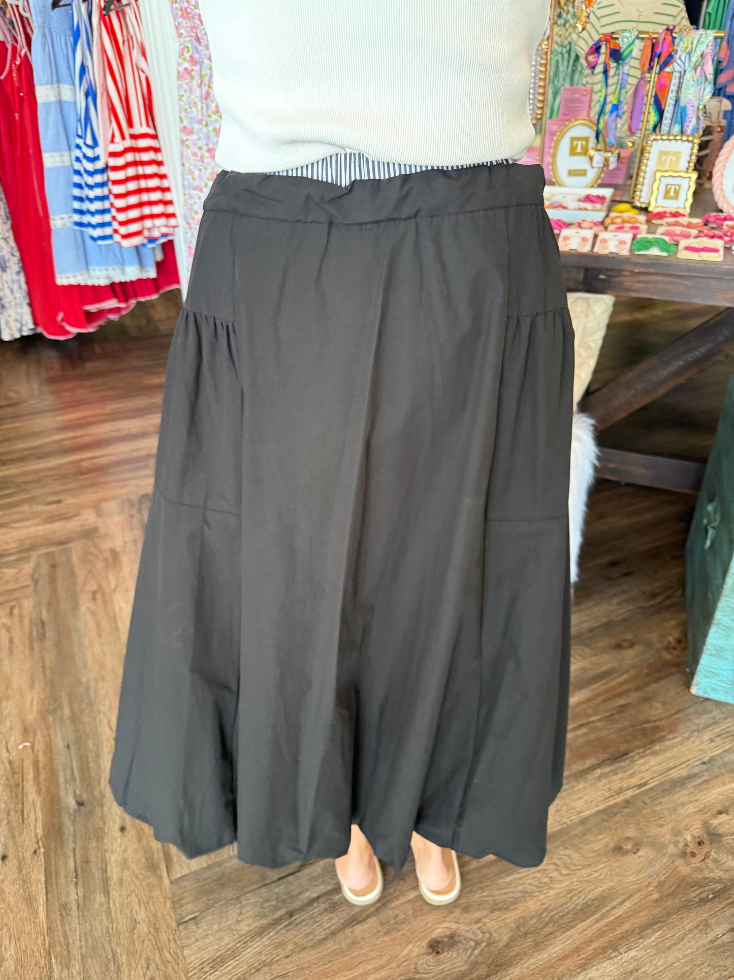 Stripe Contrast Bubble Skirt