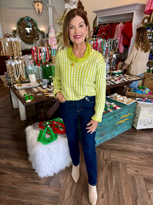 Two Tone Green Sweater