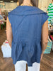 Denim Collar Tie Top