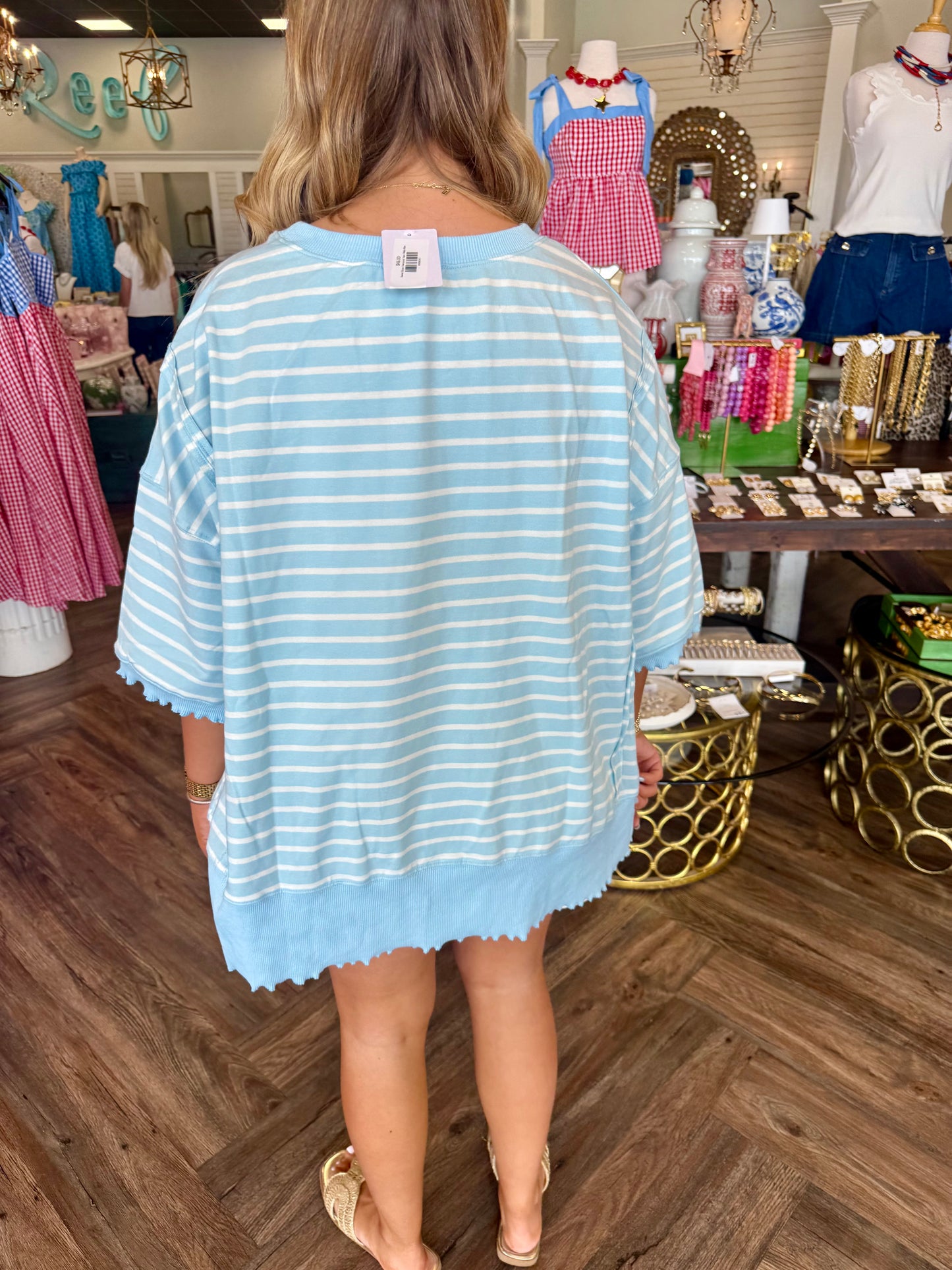 Sweet Stripe Oversized Tops