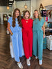 Ribbed Pant Set: Teal