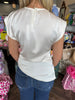 Silk Round Neck Wrap Top: White