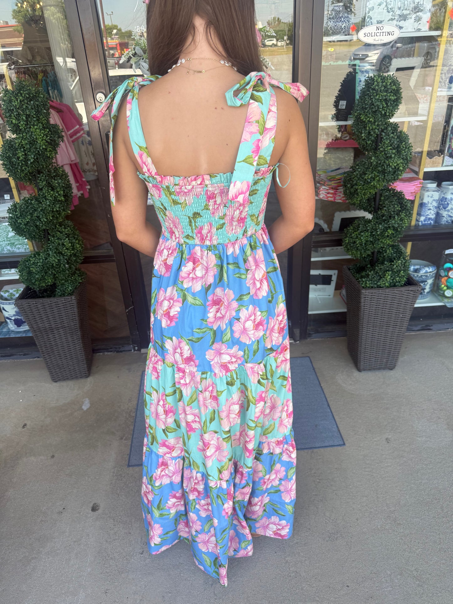 Tie Floral Mix Dress