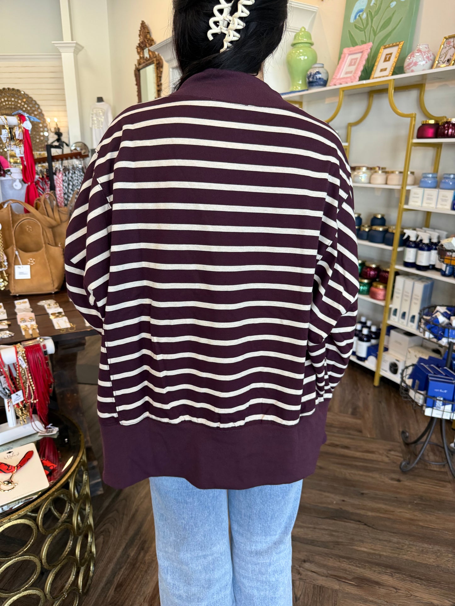 The Parker Mock Neck Top: Plum