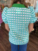Teal Plaid Top