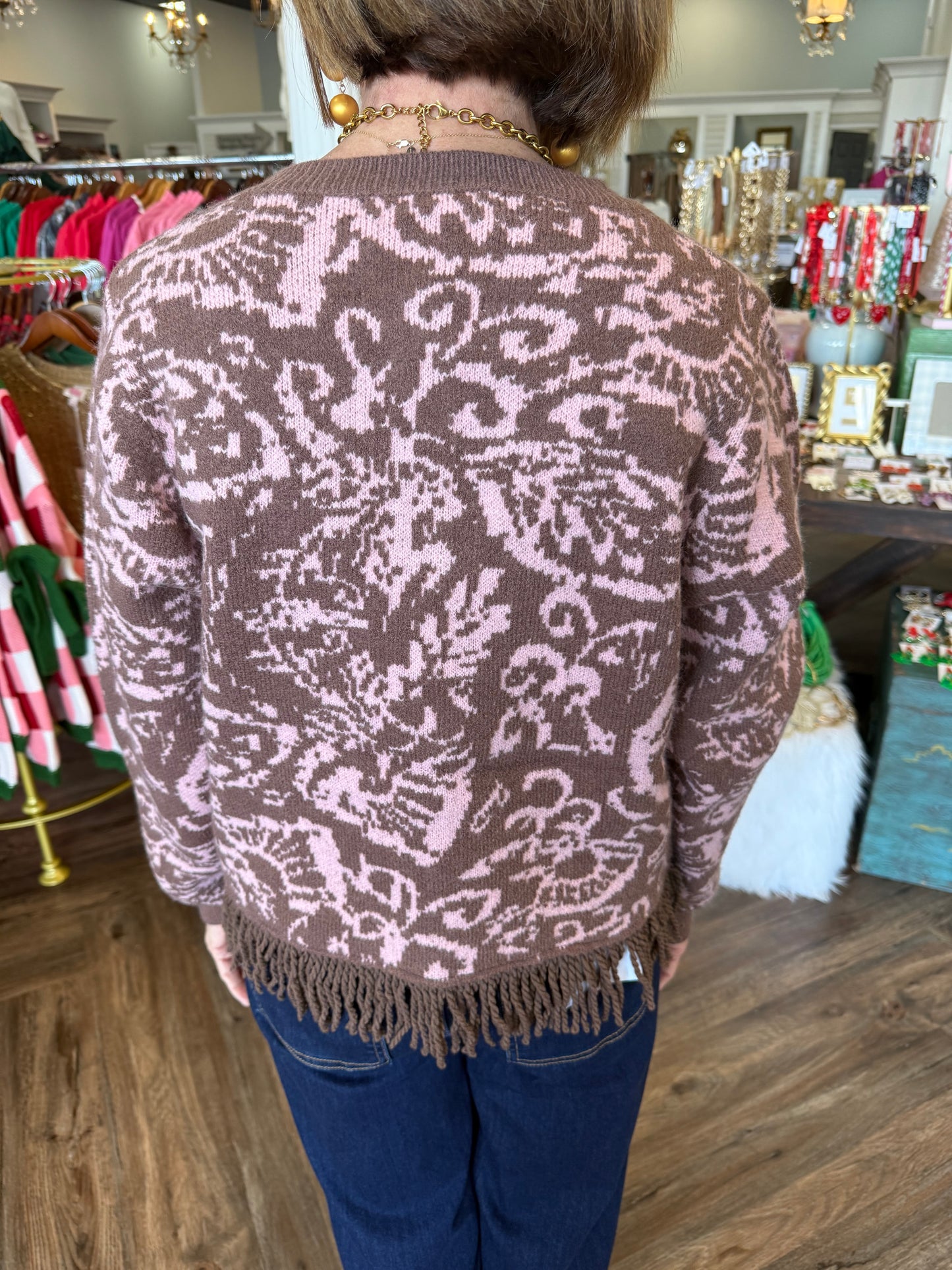 Must Have Fringe Sweater: Mocha