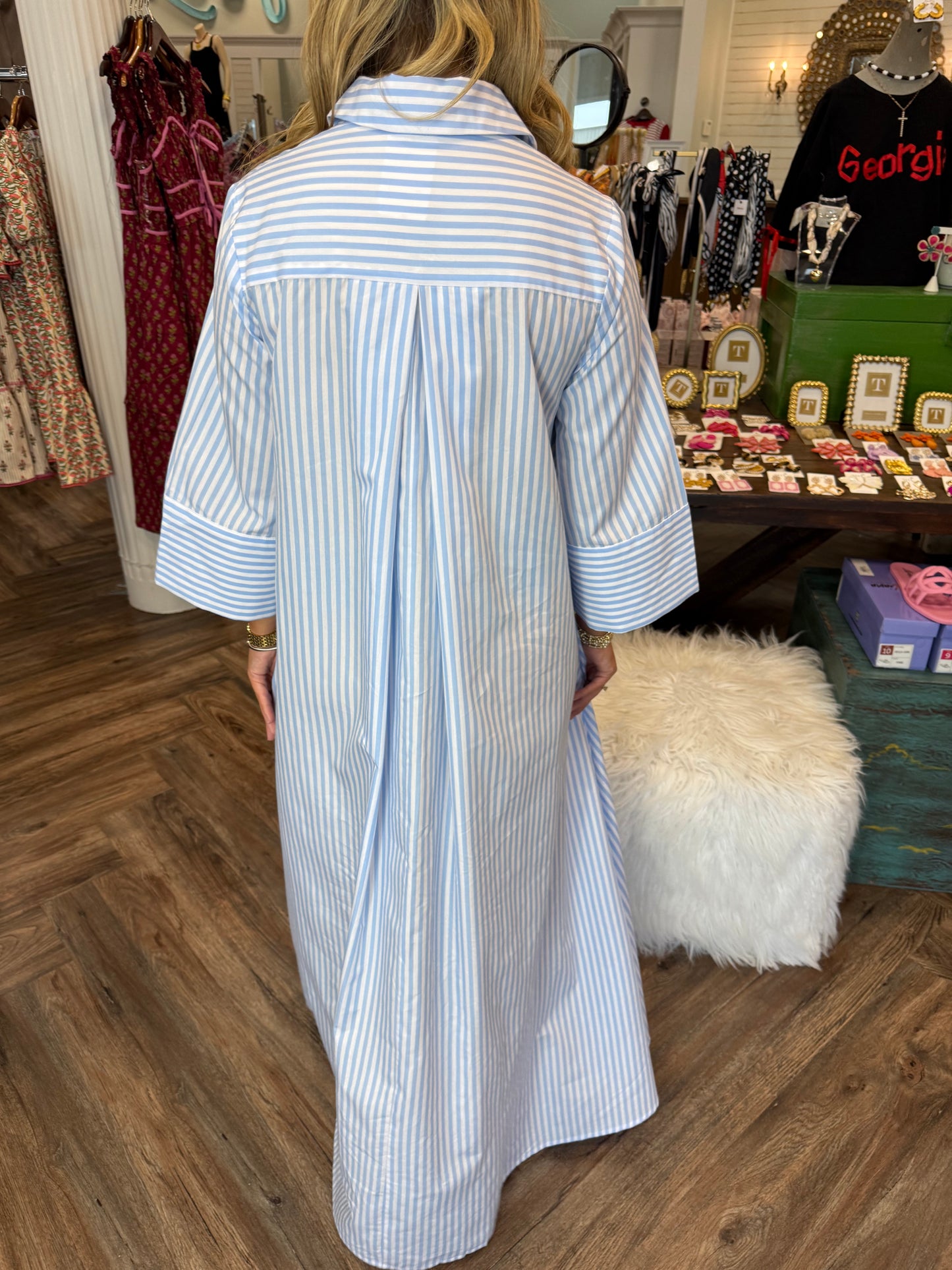 Ariel Classic Maxi Dress: Light Blue
