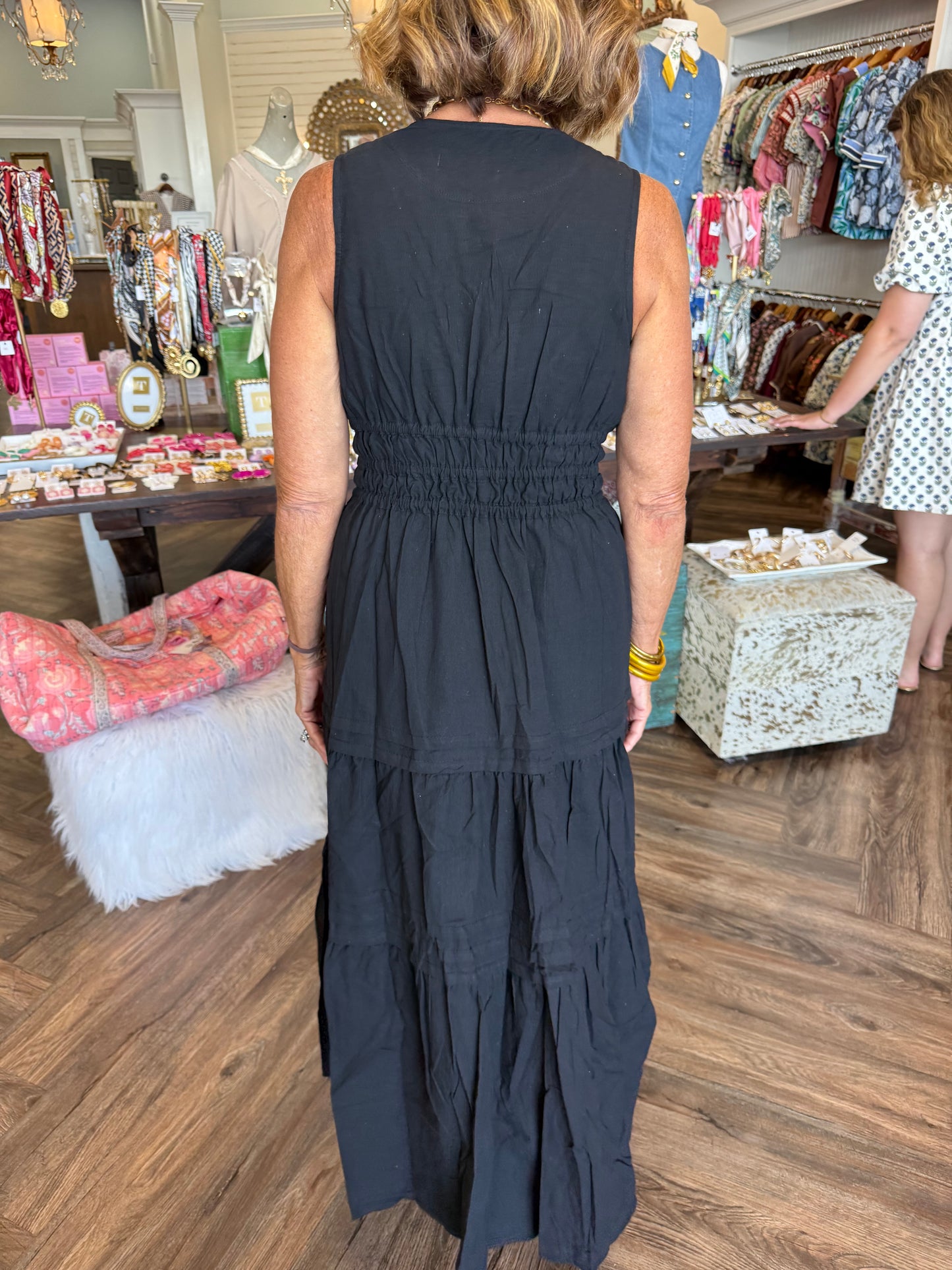 Lindsey Tie Black Dress