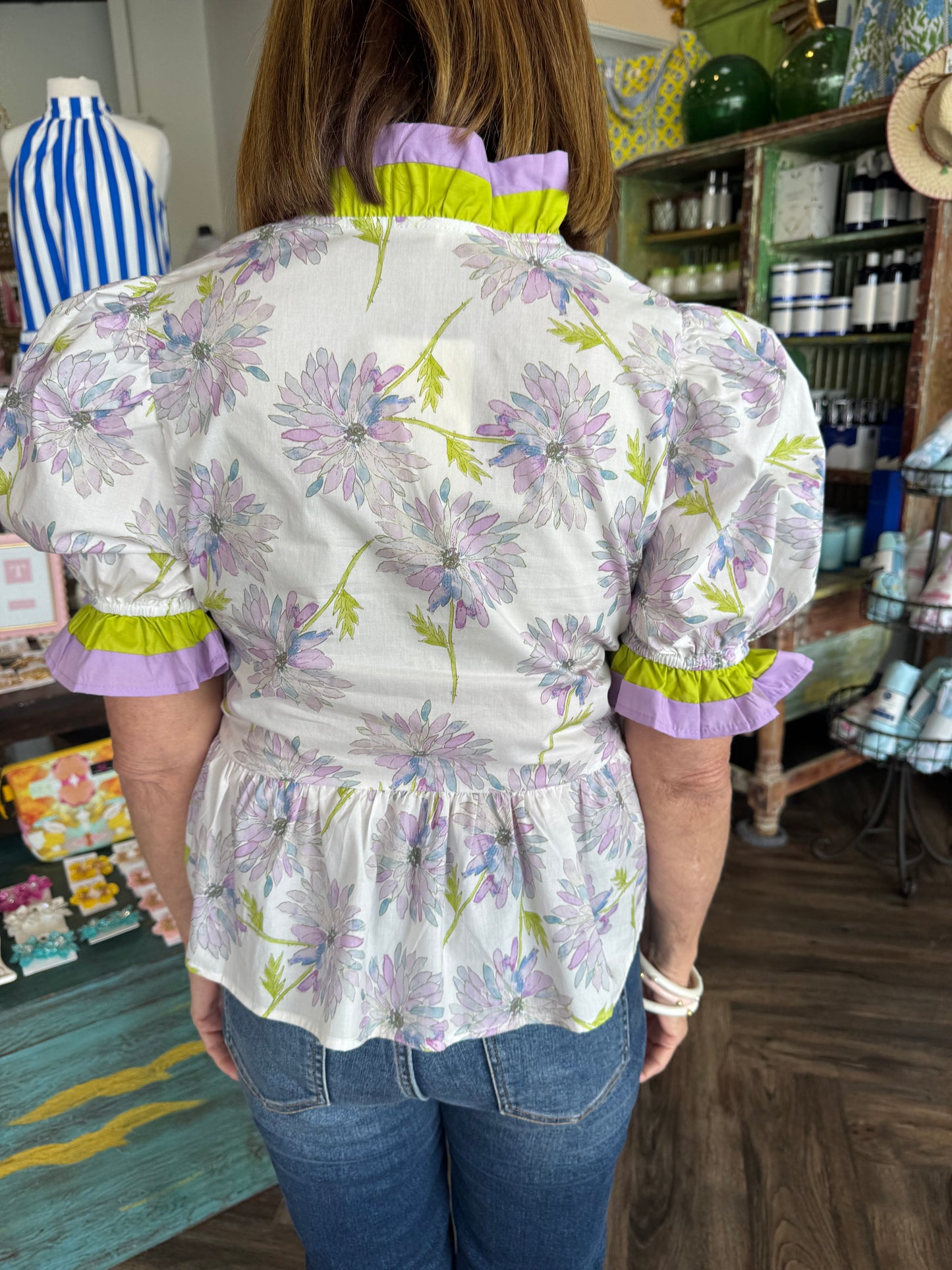 Lav Lime Floral Top