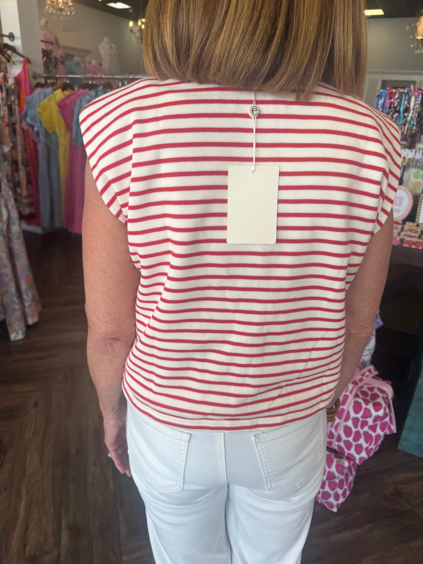 Red Sailor Stripe Top