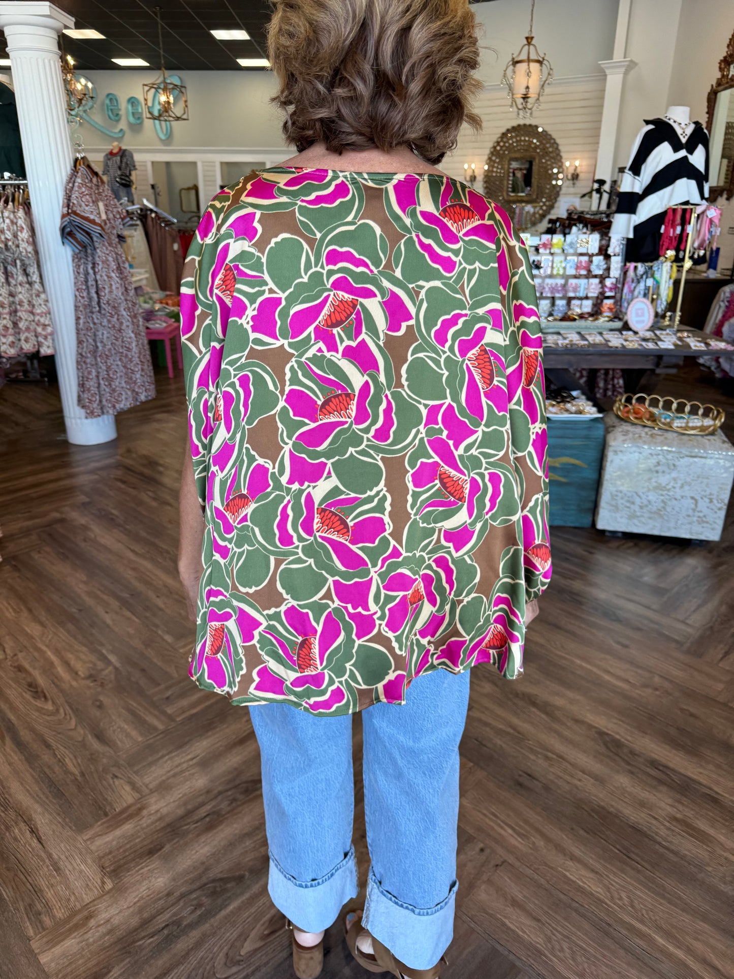 Hibiscus Flowy Silk Top