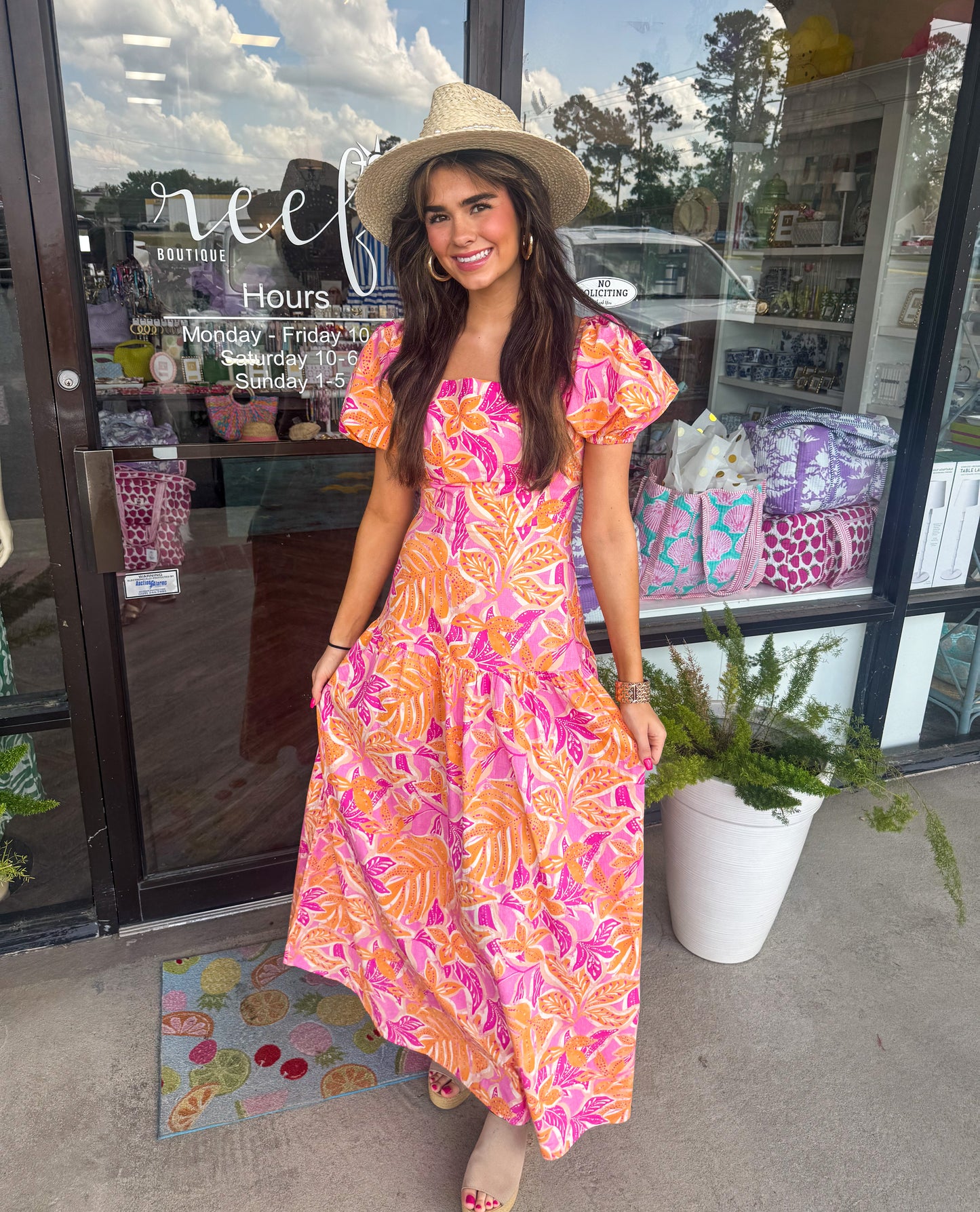 Nancy Orange Maxi Dress