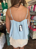 Bubble Hem Cami Tank: Blue