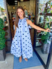 Blue & Navy Polka Dot Maxi Dress