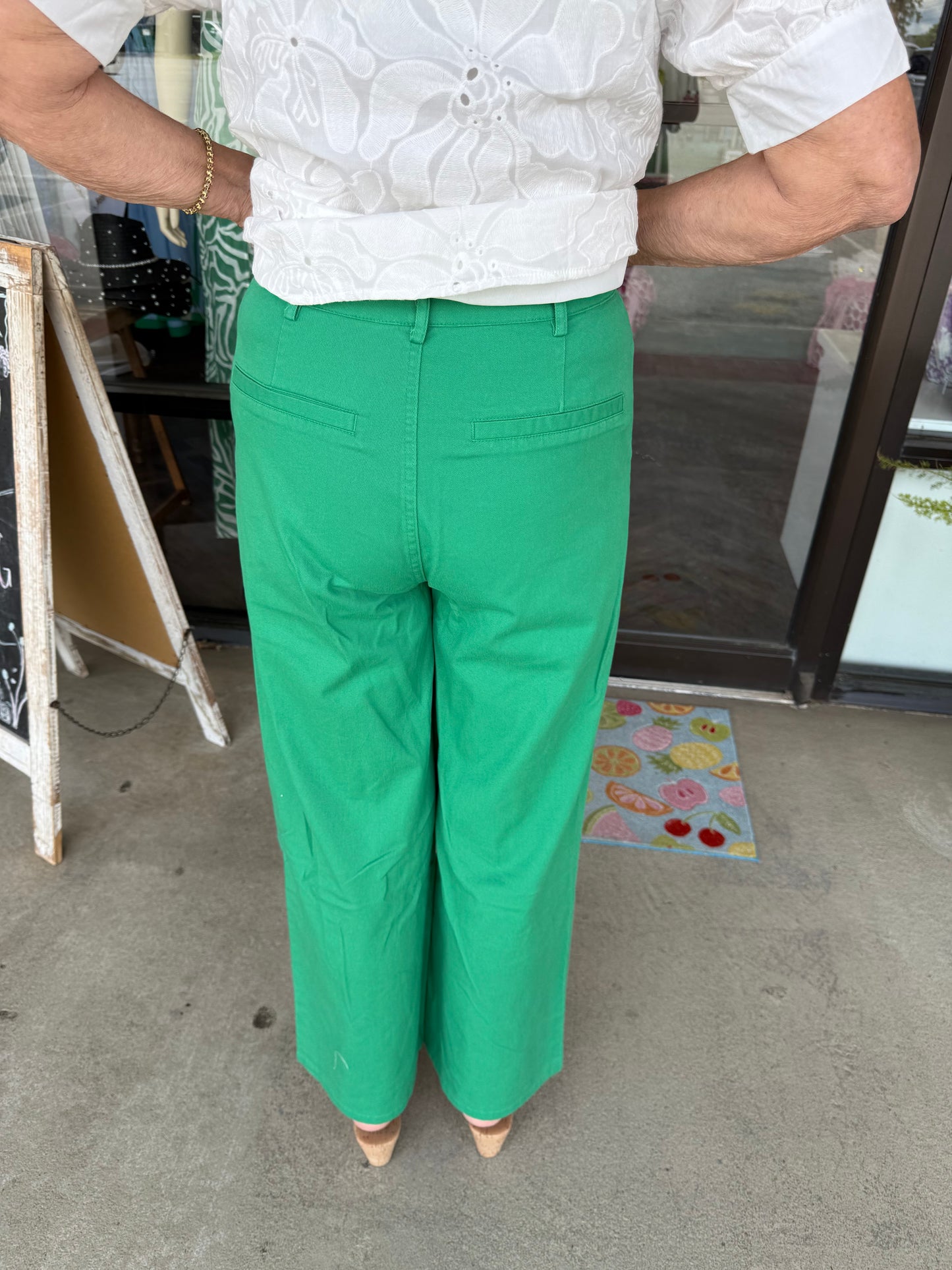 Green Button Pants