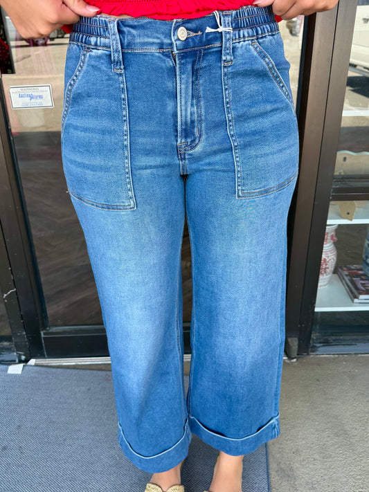 Vervet Cuffed Wide Jeans: Enviably