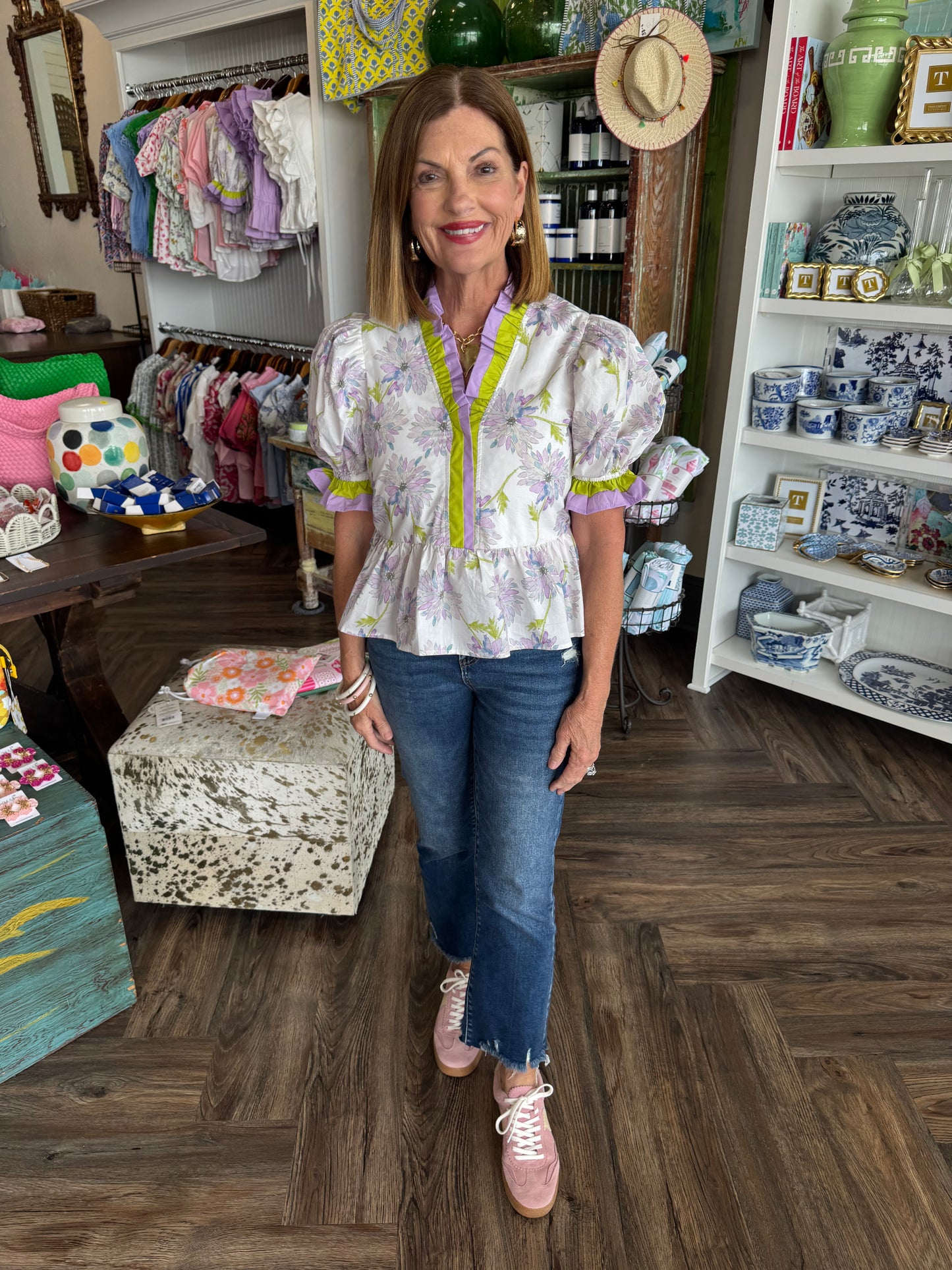 Lav Lime Floral Top