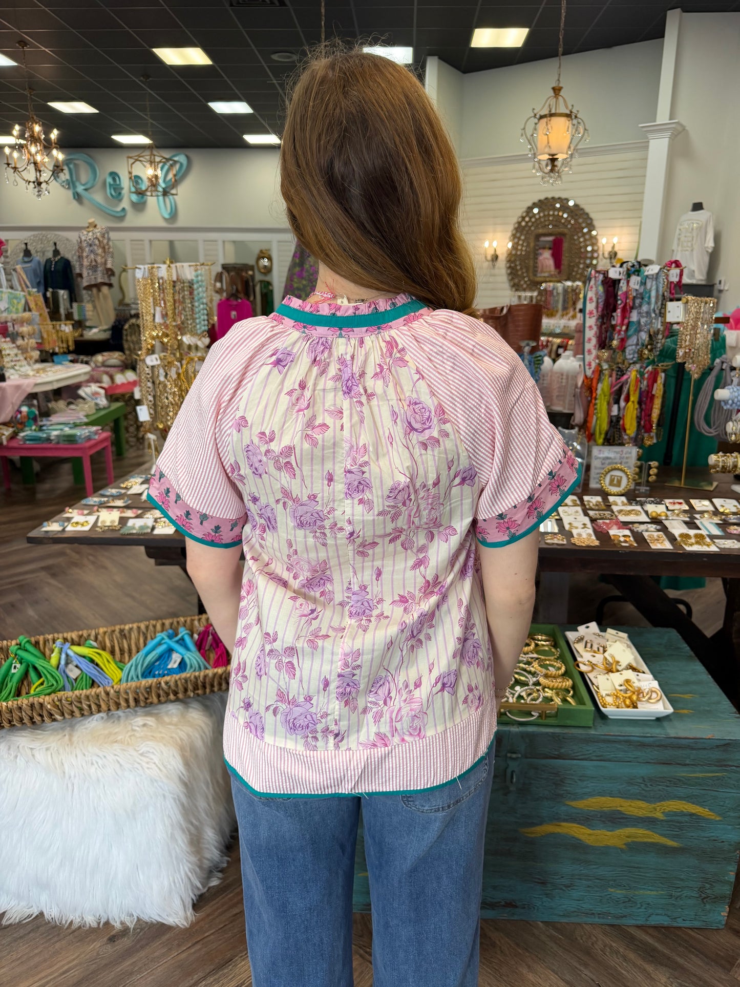 Peony Contrast Blouse