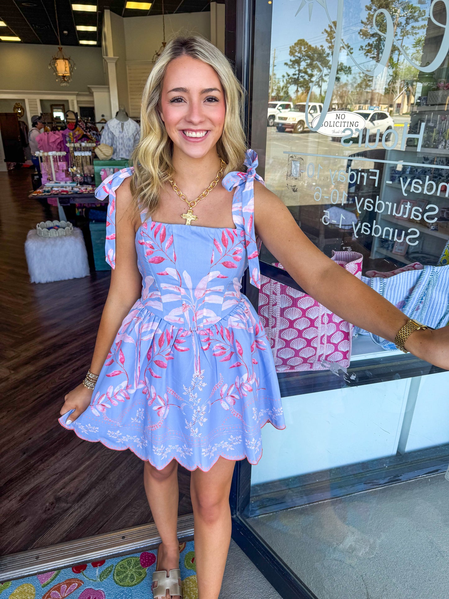 Periwinkle Scalloped Mini Dress