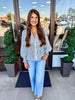Classic Zip Peplum Top: Indigo