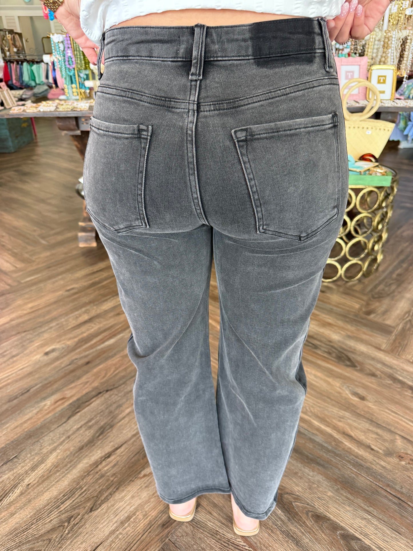 Two-Tone Jeans: Black Denim