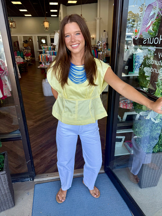 Lemon Drop Boat Neck Top