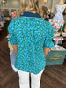 Blue and Green Daisy Top