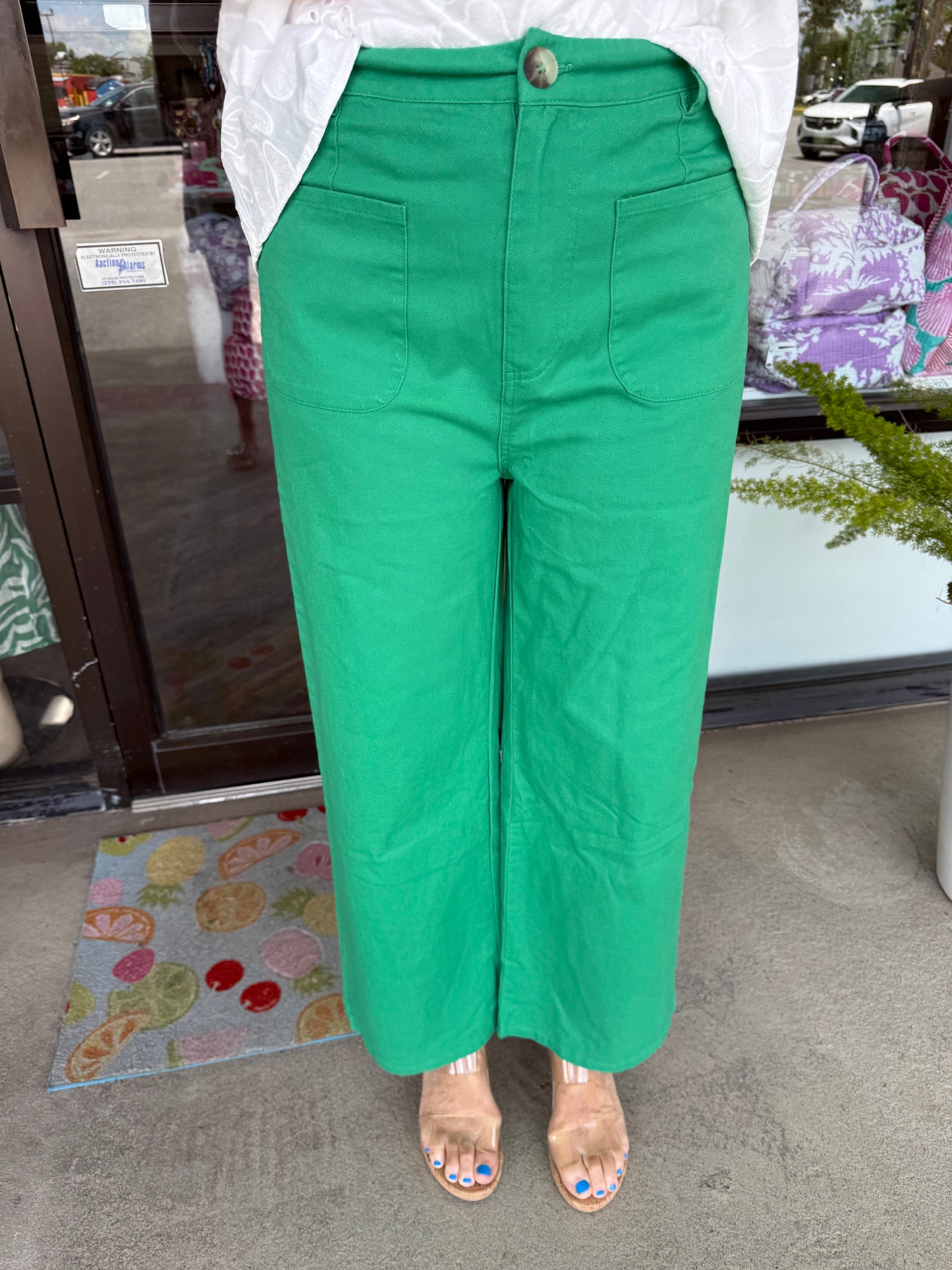 Green Button Pants