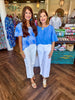 Mary Square Jane Top: Blue